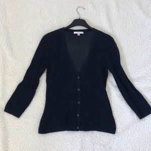 NWOT Cabi navy blue waffle knit cardigan S